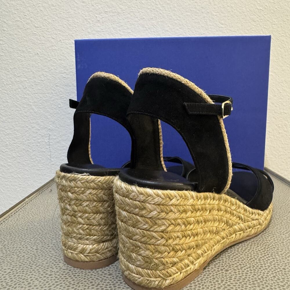 Stuart Weitzman Mirela II Espadrille Wedge Black Size 11 - Picture 7 of 16